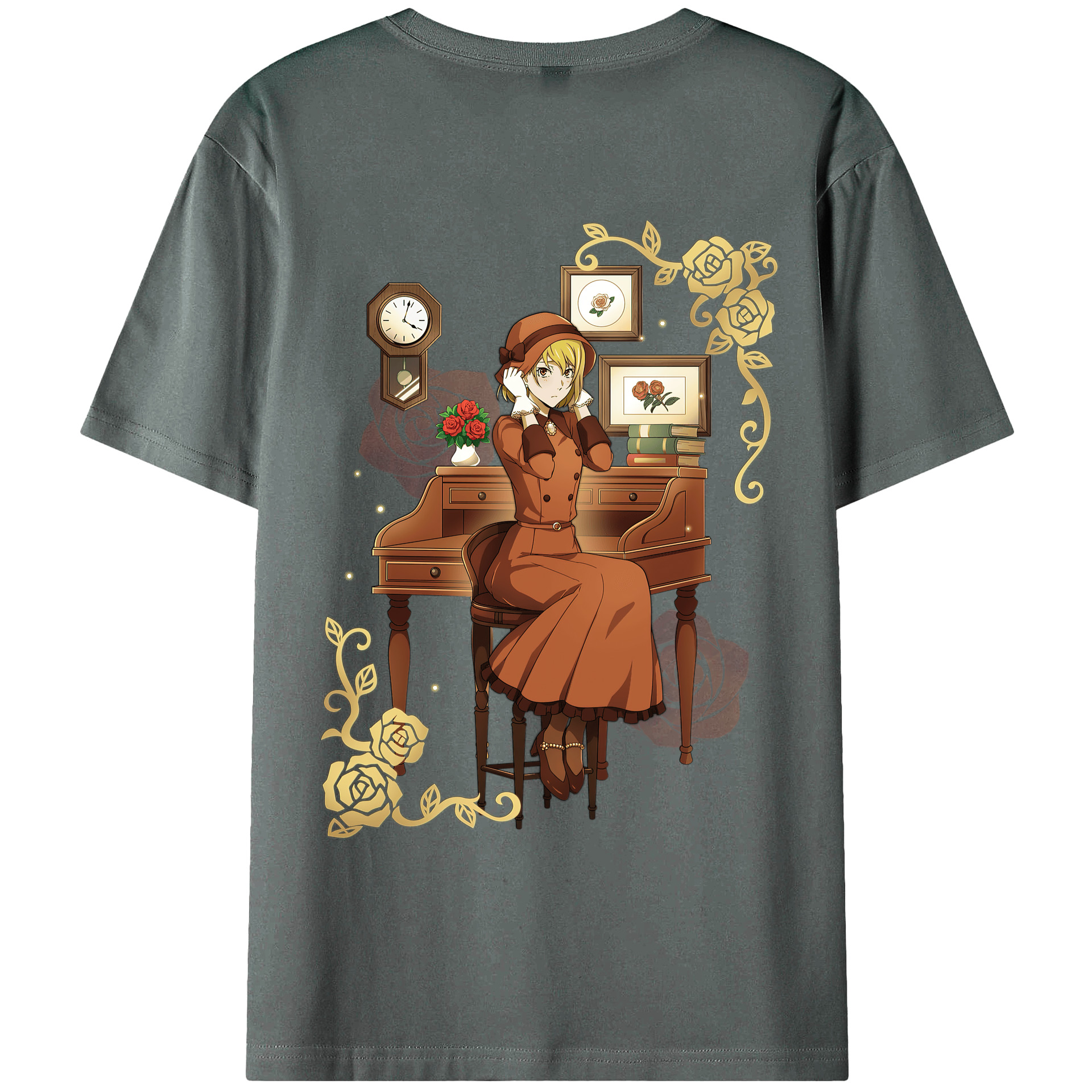 （画像用） 文豪ストレイドッグス Bungo Stray Dogs 綿100％ メンズ半袖Tシャツ（バックプリント） 通気性
